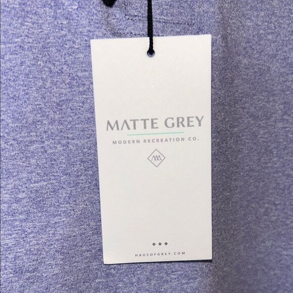 NEW Matte Grey Men’s Purple Polo Shirt - Picture 2 of 8